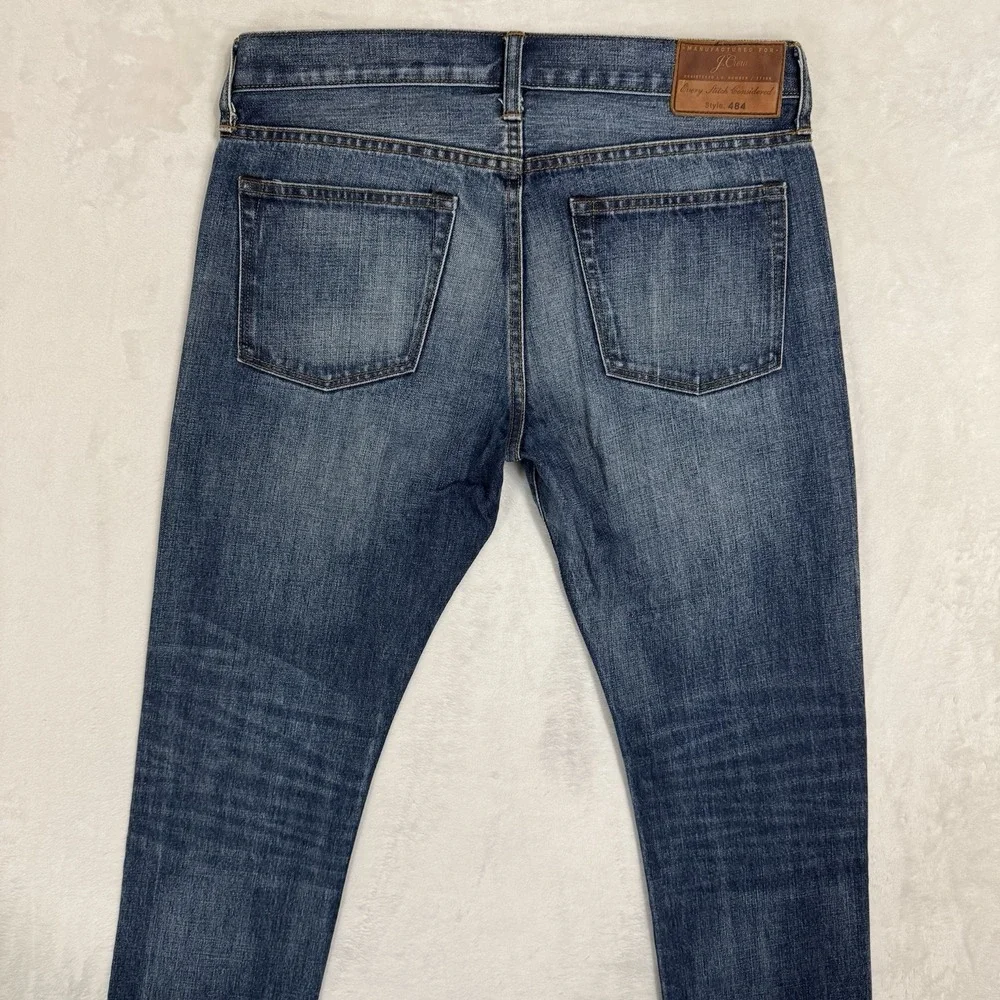 J.CREW 484 Slim Fit Jeans‎ Size 32 32x34 KAIHARA Japanese Denim Distressed